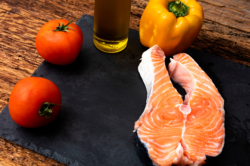 Foods high in fatty acids including vegetables, seafood