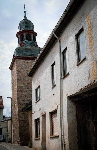 istock Gau-Weinheim leaning tower. Inclination angle 5,4 degrees. Medieval defense tower. 1492022369