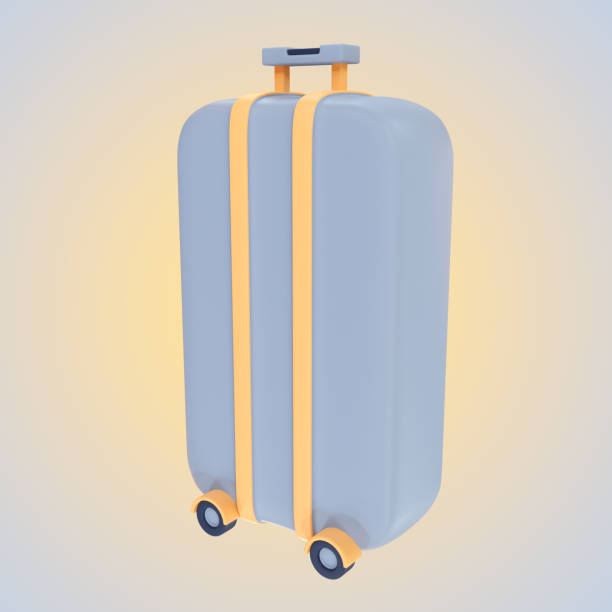 istock Colorful suitcase with wheels 3d illustration 1492023644