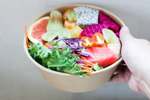 istock fruit and vegetable salad, dragon fruit and orange salad or mixed salad 1492023679