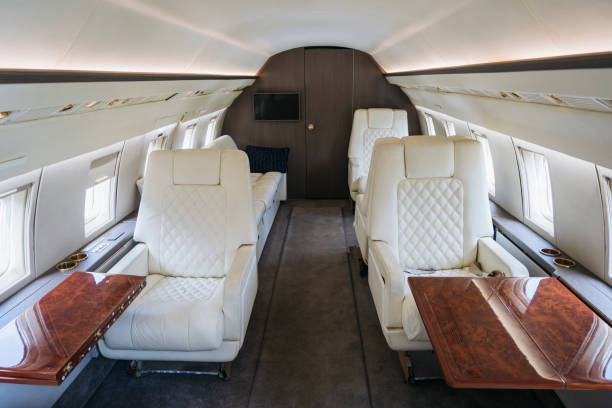 istock Luxurious interior of private jet 1492025843