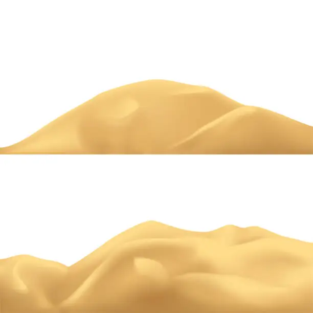 Vector illustration of sand mountains set