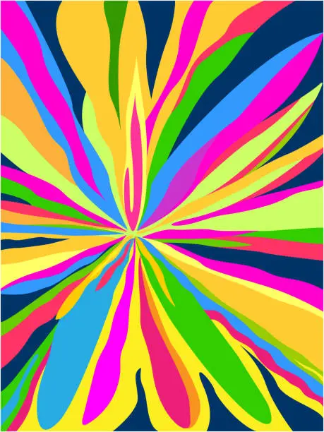 Vector illustration of Abstract multicolored petals flower background.