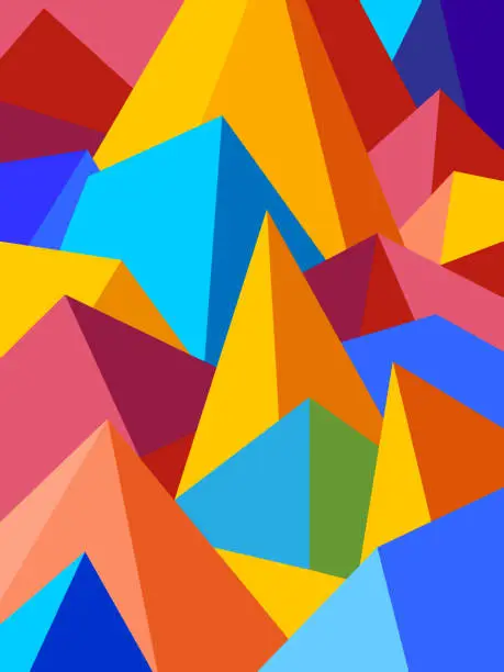 Vector illustration of Multicolored abstract polygonal triangles shaped background.