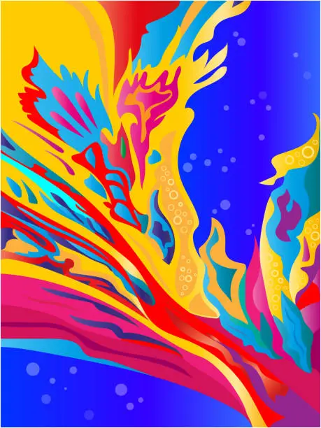 Vector illustration of Abstract sea coral multicolored fantasy background or fluid texture.