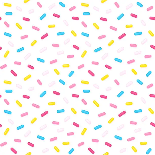 Vector illustration of Sugar sprinkles seamless pattern