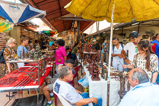 Havana, Cuba - October 23, 2017: Havana Old Town and Souvenir Market