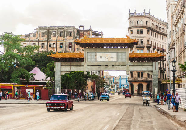 Havana, Cuba - October 20, 2017: Havana Old Town and Local Unique Architecture.