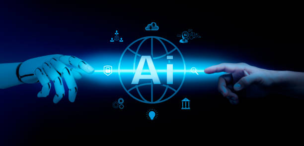 istock AI innovation Businessman uses tablet to interact with AI and asks inquiries about the industry Users may get intelligent results by using artificial intelligence to tackle human issues. 1492032622