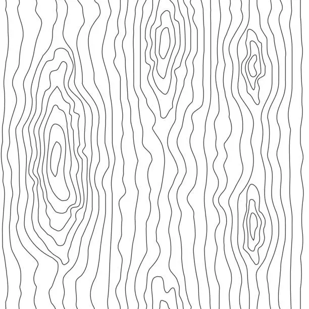 Vector illustration of Seamless wooden pattern. Wood grain texture. Vector illustration.
