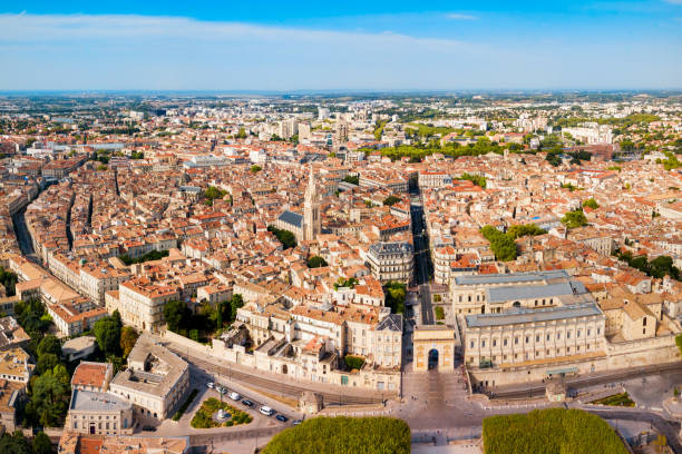 istock Montpellier aerial panoramic view, France 1492037690