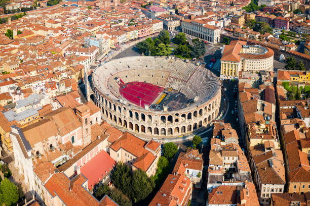 istock Verona Arena aerial panoramic view 1492037787