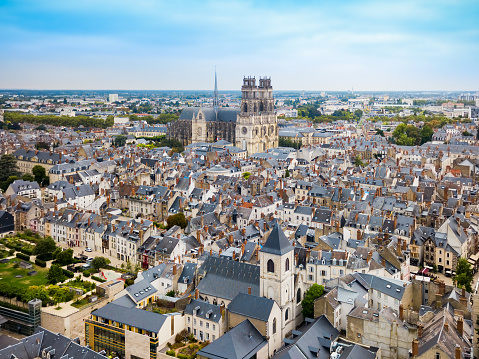 Orleans town aerial panoramic view. Orleans is a prefecture and commune in north central France