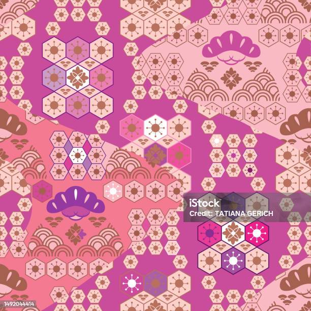 Howllow Pattern Japanese Japanese Wave Pattern 16 Stock Illustration - Download Image Now ...