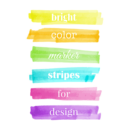 Color stripes drawn with markers. Stylish elements for design
