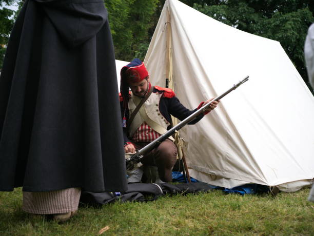 Re-enactor portraying an American Civil War Union Soldier. All details are historically accurate.