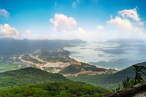 Panorama of rural landscape of Gyeongsangbukdo province in Republic of Korea from Namsan mountain