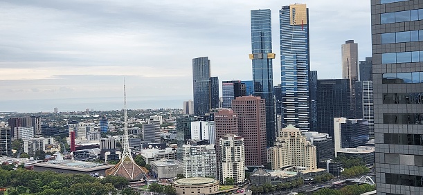 Downtown Melbourne Australia from above