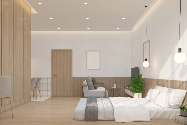istock Modern Japanese style bedroom 1492049540