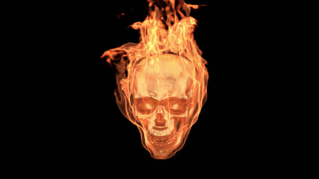 Burning Gold Skull