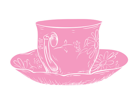 Teacups Silhouette On A Transparent Background
