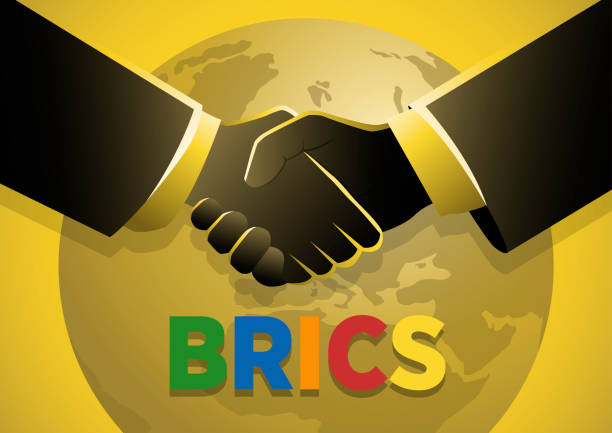 ilustraciones, imágenes clip art, dibujos animados e iconos de stock de dos empresarios manos acuerdo - brics countries alliance brazil