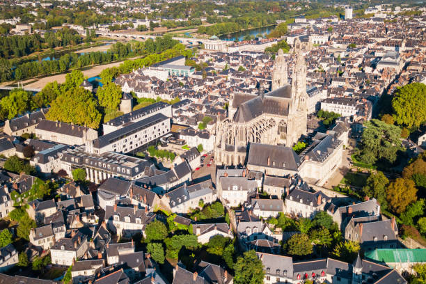 istock Tours aerial panoramic view, France 1492067703