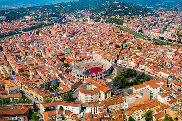 istock Verona Arena aerial panoramic view 1492067711