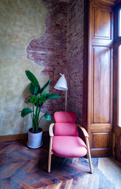 istock Red armchair in historical room 1492071624