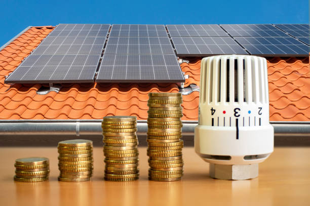 Energy costs Energy costs solar heater stock pictures, royalty-free photos & images