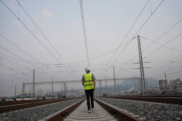 istock Young railway workers are inspecting the tracks 1492078424