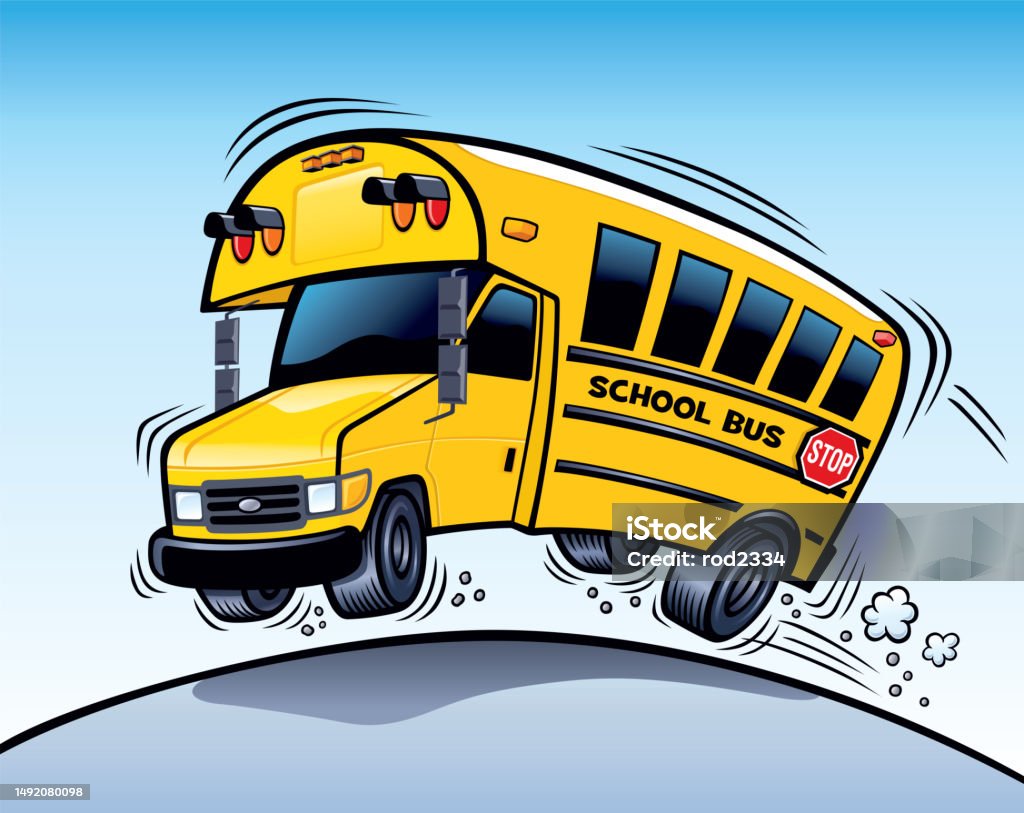 Bus Fast Animation Funschoolbusspeedingdowntheroad Stock Illustration - Download Image Now ...