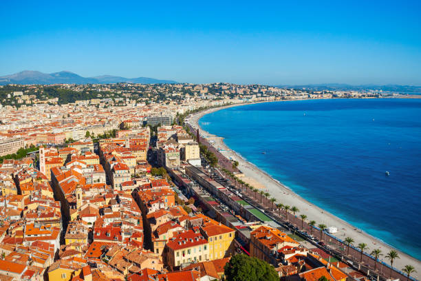 istock Nice aerial panoramic view, France 1492080286