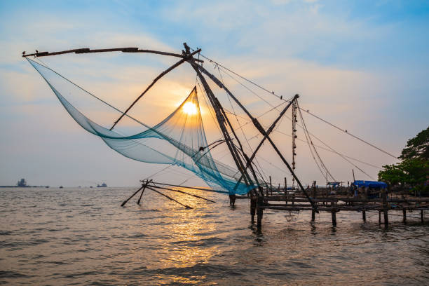 istock Chinese fishing nets in Cochin 1492080371