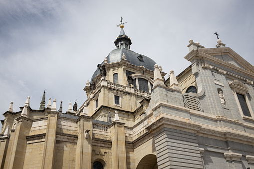 The iconic gothic Cathedral del la Almudena by the Royal Place in Madrid