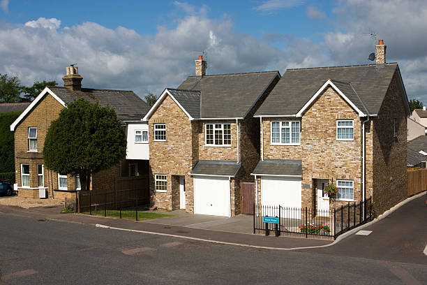 istock Row of modern English cottages, UK 149208435