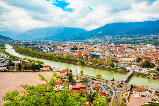 istock Trento aerial panoramic view. 1492085891