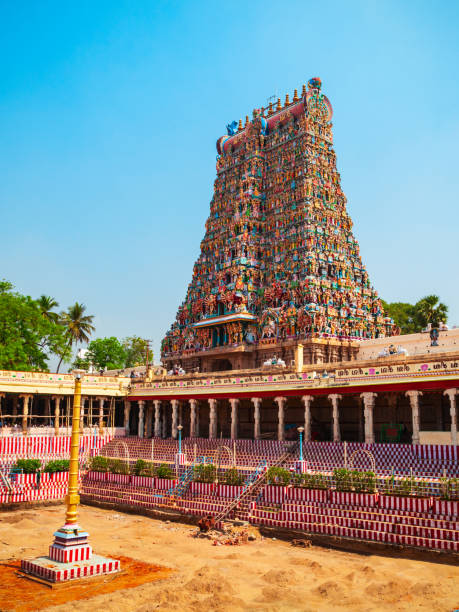 templo meenakshi amman en madurai - madurai kerala india tamil nadu fotografías e imágenes de stock