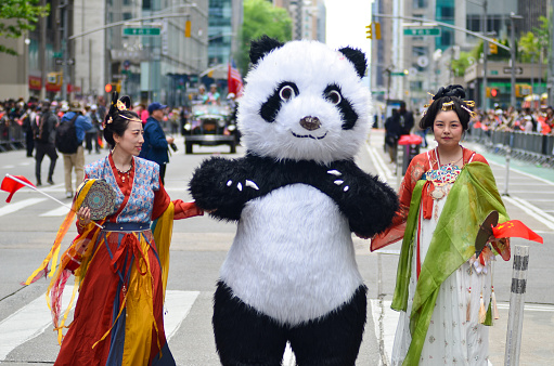 Japanese participants march down Sixth Avenue during the Asian American and Pacific Islander Cultural and Heritage Parade in New York City, on May 21, 2023.