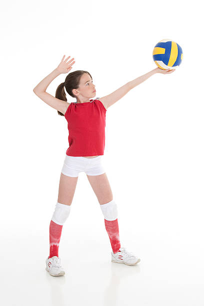 백인종 kids - volleyball child indoors sport 뉴스 사진 이미지