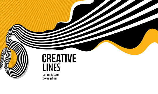 Creative Lines Vector Abstract Background 3d Perspective Linear Graphic ...