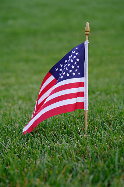 istock American flag in the grass 149210055