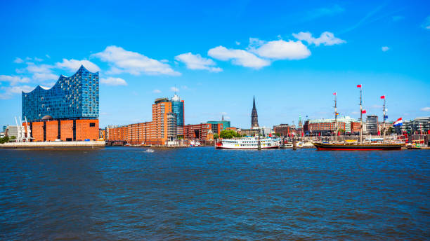 istock Hamburg city centre view, Germany 1492100588