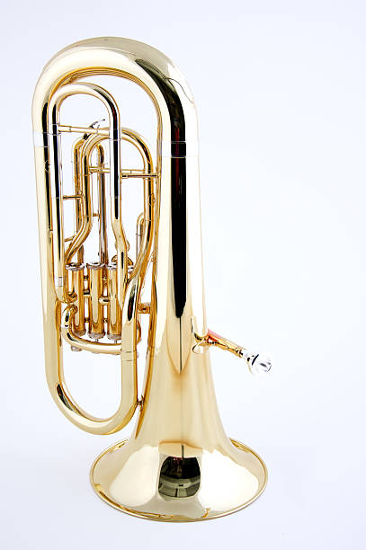 istock Gold Tuba Isolated on White Background 149210359
