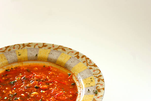 Chunky tomato soup stock photo