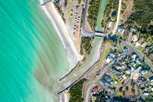Drone views of the lobster fishing town of Southend on the South Australian coast