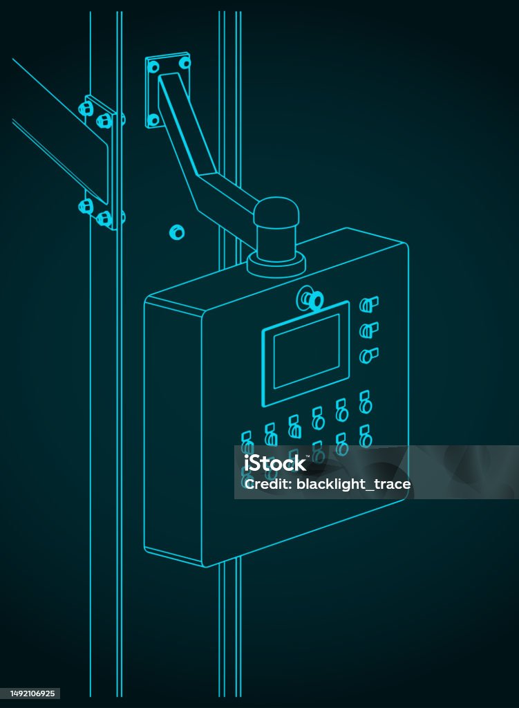 Machine Control Panel Drawing Machine Control Panel Stock Illustration - Download Image Now ...