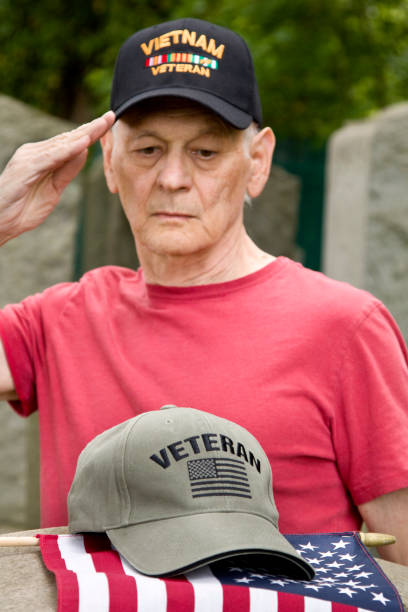 istock Vietnam Veteran saluting fallen solider 1492108539