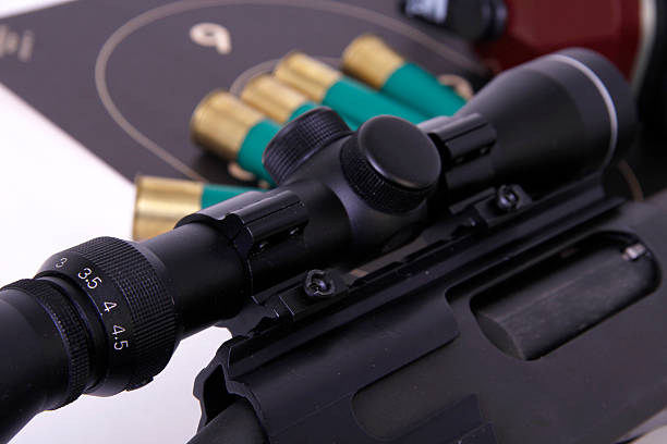 istock Rifle Scope on a Shotgun and Shotshell 149210868