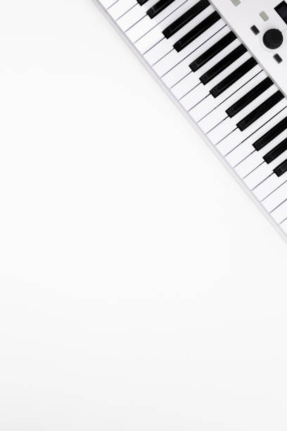 istock Music keys on a white background, top view, minimalism. 1492108697